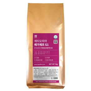 1킬로커피 싱글오리진 에티오피아 예가체프 G1, 1kg, 1개, 홀빈(분쇄안함)