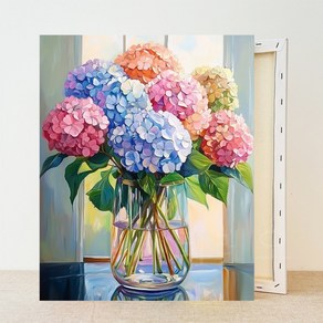 보석십자수 캔버스형 DIY 액자형 40x50cm 행운 거실 풍수 인테리어 그림 3D 대형 다이아몬드페인팅 그림, 1개, 13 수국 꽃다발