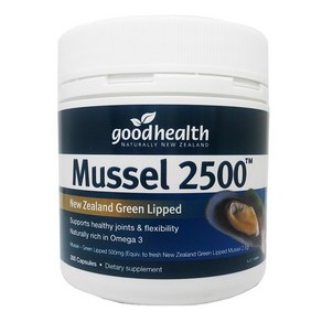 굿헬스 머셀 뮤셀 초록입홍합 2500 300캡슐 (뉴질랜드) Good Health Mussel 2500, 300정, 1개