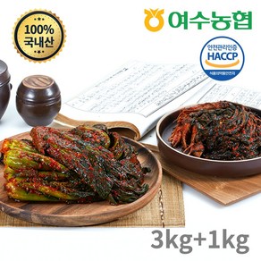 여수농협 여수돌산 갓김치 3kg+고들빼기1kg(국내산100%), 4kg, 1세트