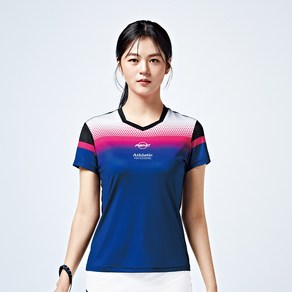 여성 스포츠 기능성 반팔 라운드 그래픽 티셔츠 운동복 상의 탁구 배드민턴 Tennis 볼링 스쿼시 요가 필라테스 러닝 등산 캠핑 2046