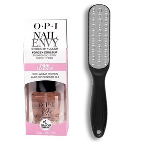 OPI 네일엔비 손톱영양제 손톱강화제+스테인레스 스틸 양면 풋파일 세트, 1개, 15ml