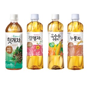 [onsta] 웅진 헛개차+옥수수수염차+결명자차+누룽지차 차음료4종모음, 500ml, 20개