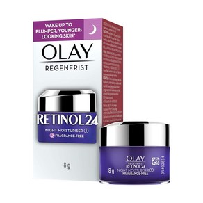 Olay Regeneist 레티놀 24 나이트 미니크림 밤새 피부를 재생하고 표면을 되살립니다 붉어짐이나 자극 없음 무향 복합성피부 8g, 1개