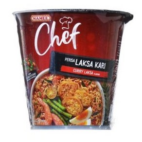 말레이시아 마미 세프 컵라면 똠얌 커리 락사 치킨 MAMEE CHEF CUP NOODLE 72g x 2개, 락사 x2