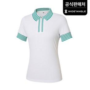 [와이드앵글 공식] [골프] 여성 CF 니트 믹스 티셔츠 L WWM22243W2