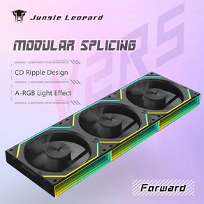 저소음 정글 레오파드 케이스 팬 V2RS 매직 블록 접합 120mm PC 컴퓨터 12V 섀시 팬 Lian 3PIN 5V ARGB Divine Light Li, [01] 기타, [01] A-RGB, [01] V2RS B 3in1