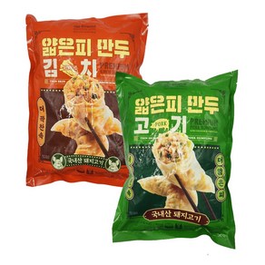 노브랜드 얇은피 (김치만두+고기만두), 800g