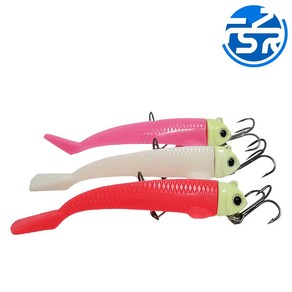 AfishLURE 지그헤드웜 3개입 풀치 갈치웜 루어낚시, 10g(White/Pink/Scalet), 10g