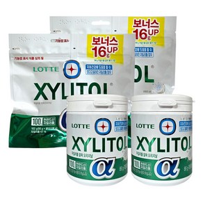 롯데 자일리톨 껌 알파 오리지날 2개씩 (용기+리필), 2개