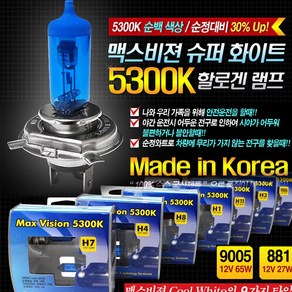 주닉스 (2개1세트) 백색 맥스비젼 차량 할로겐 램프 전구 전조등 안개등 12V 55W h1 h3 h4 h7 h8 880 881 9005 9006 hb3 hb4, 맥스비젼(2개1세트)-881, 2개