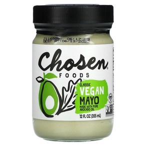 Chosen Foods Classic Vegan Mayo 12 fl oz (355 ml) 1팩, 1개, 355ml