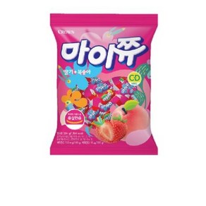 크라운제과 마이쮸 딸기 + 복숭아 포도 + 사과, 딸기+복숭아, 328g, 1개