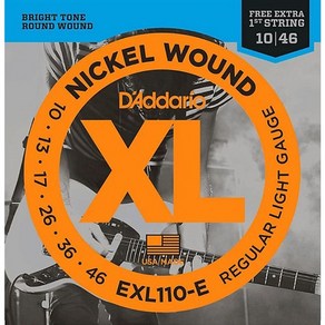 공식수입정품 / 1번줄 추가동봉<b>Daddaio - XL Nickel Regula Light Bonus Pack / 일렉기타 스트링 010-046 (EXL110-E), *, *, *, 1개