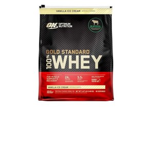 Optimum Nutition Gold Standad 100% 유청 단백질 바닐라 아이스크림 80회 분량, 1개, 4.54kg