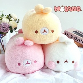 몰랑이 하트 설기 인형 25cm 화이트 동물 애착 몰랑, 1개