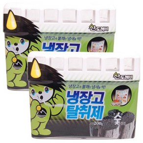 산도깨비 [슬림형]냉장고 탈취제 숯 200g, 2개