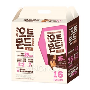 [지노앤코] 롯데칠성 오트몬드 저당 초코 선물패키지, 16개, 190ml