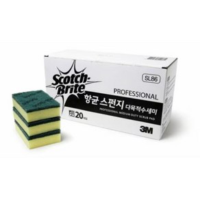 3M 스카치브라이트 스펀지 다목적 수세미 SL86 소 20개입 벌크포장