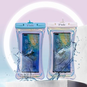 슬소 홀로그램 핸드폰 스마트폰 에어쿠션 방수팩 방수케이스 IPX-8 2P, 화이트+블루, 2개