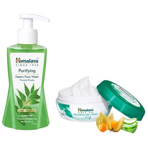 Himalaya Hebals Puifying Neem Face Wash 200ml & Himalaya Nouishing Skin Ceam 200ml, 1개, 400g