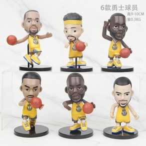 6종세트 NBA 농구스타 피규어 스태츄 키덜트 toys 미니어쳐 장식 홈데코 선물 3점, 1개