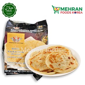 CROWN FARMS Roti Paatha 20pcs (Plain) 1600g 로티 플레인 파라타 (커리빵), 1.6kg, 1개