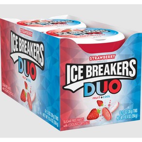 Ice Beakes Duo Stawbey Mints 아이스브레이커스 듀오 딸기 무설탕민트, 36g, 8개