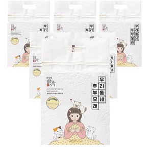 동묘동락 우리동네 고양이 두부모래 1.5mm 가는입자 2.4kg 6개 무향