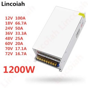 스위칭 전원 공급 장치 1200W DC SMPS CNC LED 스트립 모터용 가변, [06] 60V 20A, 6) 60V 20A - 1200W