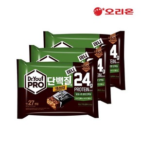 오리온 닥터유 프로 단백질바 크런치 미니(약27개입 총280g) x 3개, 280g