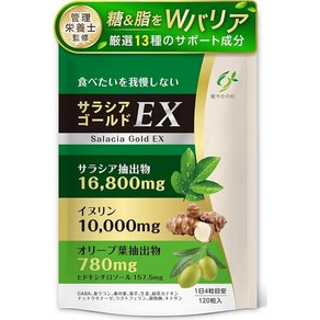 탄수화물 x 지질 W케어 사라시아 16800 mg 이눌린 10000 올리브 잎 780 GABA 뽕나무 봄 심황 국화 식이섬유 골드 EX 120알 분 1봉, 1개