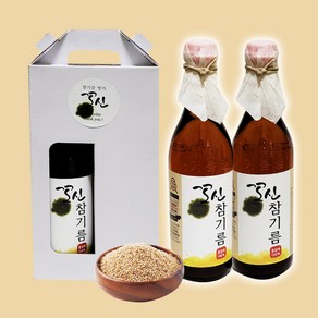 꼬신 통참깨100% 참기름350ml+참기름350ml 선물세트