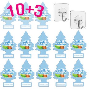 리틀트리 방향제 섬머린넨 10개+3개+방향제걸이2개 총(15개) 차량용 방향제 종이방향제 디퓨져 미국산 옷장 화장실 방향제, 섬머린넨 10+3 총(13개) + 방향제걸이2개, 1개