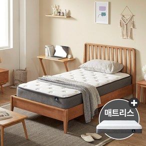 핀란디아 마틴L 원목 평상형 슈퍼싱글침대SS+메모리폼매트리스(드림온M20), 단품