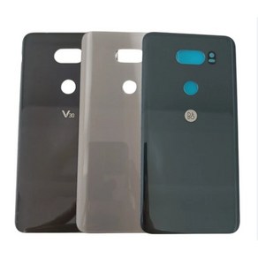 LG V30 후면글래스 뒷유리 뒷면 백커버 배터리커버 휴대폰수리부품 교체용 자가수리, 1개, 블랙-배터리미포함-