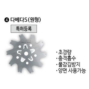 바로배송) 삼원테크 예초기날 다베다S 원형, 1개