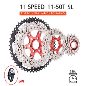 자전거 속도 카세트 산악 스프로킷 체인 프리휠 사이클링, 5.11s 50T SL Bk-si.., 1개