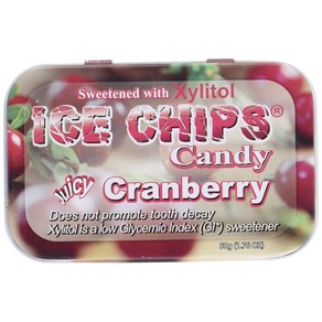 ICE CHIPS Candy 수제 틴 크랜베리 캔디 49.9g(1.75oz), ICE CHIPS Candy 수제 틴 크랜베리 캔디,, 1개, 50g