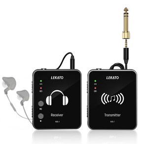 LEKATO IEM + 인 이어 모니터 무선 시스템 송신기 및 벨트 팩 수신기 스튜디오