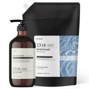 메르헨트 모이스처라이징 퍼퓸 바디워시 500ml + 리필 2000ml 세트 프렌치라벤더향 대용량 바디클렌저 약산성 향기좋은 업소용, 1개