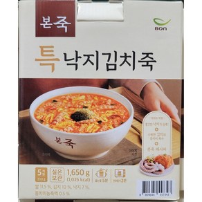 본죽 특낙지 김치죽 330g, 5개