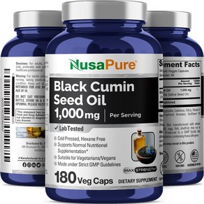 누사퓨어 블랙 커민 씨드 오일 1000mg 180정 큐민 NusaPue, 1개