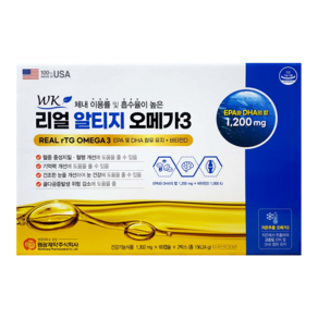 리얼 알티지 오메가3 (1302mg x 60캡슐 x 2박스), 2개, 60정