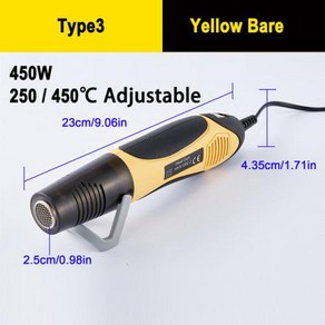 미니 열풍총 용접 열풍기 휴대폰 수리 자동차 필름 도구 온도 조절 가능 송풍기 350W 2 단 속도, B.110V US Plug, 1개