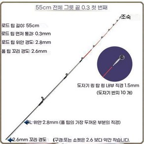 티타늄 초리대 초릿대 낚시대 문어대 쭈꾸미 바다 릴 해변 선상 23종, 3