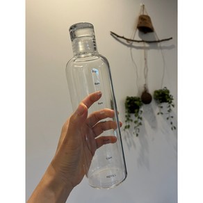 일상편의점 시간 눈금 내열 유리 물병 500ml 투명 크리스탈오로라, 1개