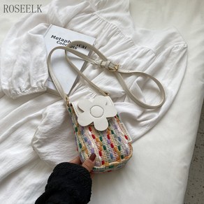 ROSEELK 여름 mini bag 플라워 포인트 파우치 가방