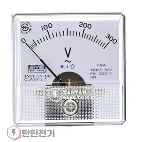 SY-80 AC 300V 아날로그 메타 배전반 교류 전압계 지시 전기계기 Volt Mete V메타 삼영전기, 1개