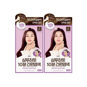 ELASTINE 샴푸하듯 10분 간편염색 80G 자연갈색 x 2개316924, 2개